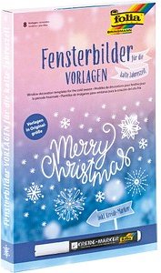 folia Bastelset Vorlage Fensterbilder kalte Jahreszeit schwarz/weiß