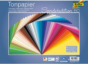 Thumbnail - folia Tonpapier Sonderedition 50 farbsortiert 130 g/qm 50 Blatt