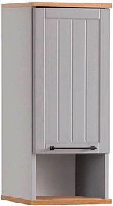 Thumbnail - MÖBELPARTNER Bad-Hängeschrank Jelda 154165 platingrau, eiche-landhaus 30,3 x 32,6 x 180,9 cm