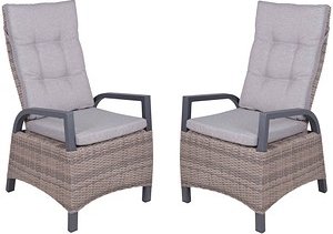 Garden Pleasure Gartenstühle mit Armlehnen AMELIA anthrazit, Metall, 2 St.