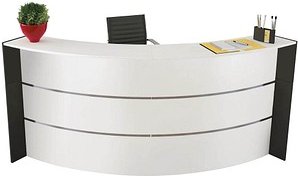 Kerkmann Empfangstheke BARI gebogen, weiß, anthrazit 257,5 x 122,5 x 112,0 cm