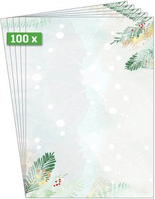 SIGEL Weihnachtsbriefpapier Christmas Forest Motiv DIN A4 90 g/qm 100 Blatt