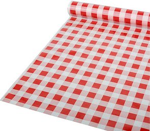 STARPAK Tischdecke Karo rot, weiß 80,0 cm x 50,0 m, 1 St.