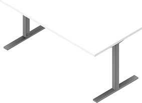 Quadrifoglio Schreibtisch weiß rechteckig, C-Fuß-Gestell silber 160,0 x 80,0 cm