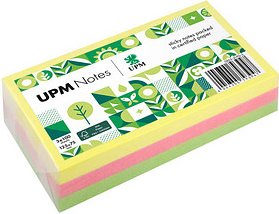 UPM Notes Brilliantmix Haftnotizen doppelte Haftung farbsortiert, 3 Blöcke