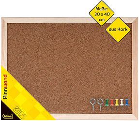 Idena Pinnwand 40,0 x 30,0 cm Kork braun