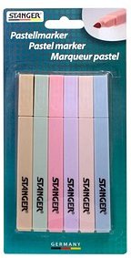 STANGER Pastell Textmarker farbsortiert, 6 St.