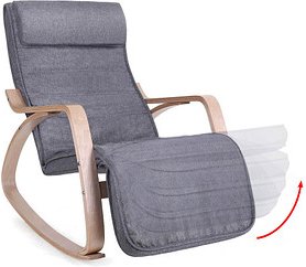 Thumbnail - SONGMICS Schaukelstuhl grau natur Stoff, 1 St.