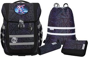 Thumbnail - Mc®Neill Schulranzen-Set COMPACTO TRON Kunstfaser schwarz