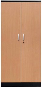 Gürkan Stahlschrank 100125 tiefschwarz, buche 4 Fachböden 92,0 x 42,0 x 195,0 cm, aufgebaut, 1 St.