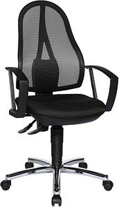 Thumbnail - Topstar Bürostuhl Open Point P Plus, OP79A G20 Stoff schwarz, Gestell chrom
