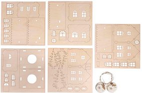 Rayher Holzbausatz Lichterhäuser natur