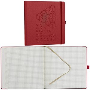 Lediberg Notizbuch unmögliches möglich machen quadratisch kariert, rot Hardcover 240 Seiten, 1 St.