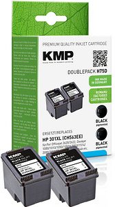 Thumbnail - KMP H75D schwarz Druckerpatronen kompatibel zu HP 301XL (CH563EE), 2er-Set