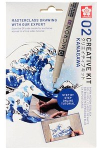 Sakura Große Welle Malset schwarz, 1 Set