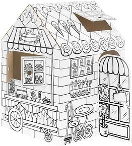 Bankers Box Ausmalbild weiß Spielhaus Candyshop-Restaurant