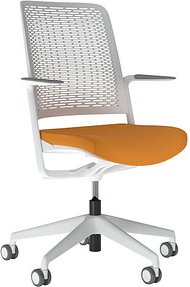 Thumbnail - Nowy Styl Bürostuhl WITHME Stoff gelb, Gestell grau