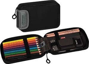 Thumbnail - BRUNNEN Federmäppchen befüllt s'maepp Colour Code onyx onyx 17-teilig, 20,0 x 4,5 cm