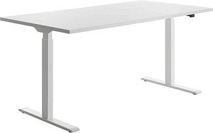 Topstar E-Table elektrisch höhenverstellbarer Schreibtisch weiß rechteckig, T-Fuß-Gestell weiß 160,0 x 80,0 cm
