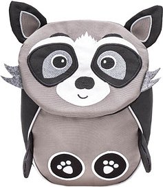 BELMIL® Kindergartenrucksack Mini Animals Raccoon Kunstfaser grau/schwarz