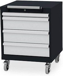 Simplaflex® Systemeinrichter C-Line Werkstattwagen grau 4 Schubladen
