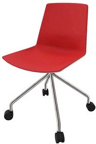 Thumbnail - Quadrifoglio Besucherstuhl Clue rot, grau Stoff