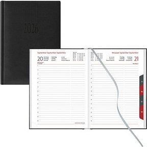 Lediberg Buchkalender Tagesplaner 2026 schwarz, 1 St.