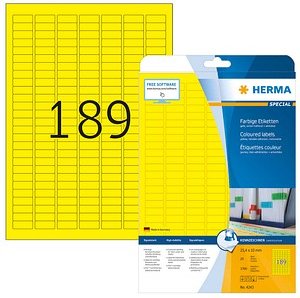3.780 HERMA Etiketten 4243 gelb 25,4 x 10,0 mm