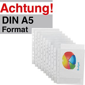 100 Lands Prospekthüllen DIN A5 transparent genarbt 0,08 mm