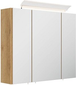 POSSEIK Spiegel mit Beleuchtung 75 eiche gold 75,0 x 17,0 x 62,0 cm