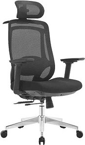 LÜLLMANN Bürostuhl, 210450 Stoff schwarz, Gestell alu