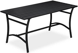 Thumbnail - relaxdays Gartentisch schwarz rechteckig 120,0 x 60,0 x 55,5 cm