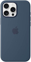 Apple Silikon Case Handy-Cover für Apple iPhone 16 Pro Max denim