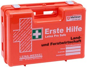 LEINA-WERKE Erste-Hilfe-Koffer Pro Safe Land- & Forstwirtschaft DIN 13157 + Erweiterung orange