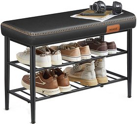 VASAGLE Sitzbank LSB054B01 schwarz Kunstleder 80,0 cm