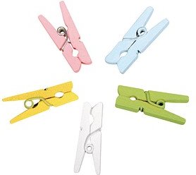 Rayher Holzklammern mehrfarbig mini, 20 St.