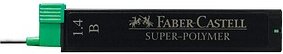 FABER-CASTELL SUPER-POLYMER Feinminen-Bleistiftminen schwarz B 1,4 mm, 6 St.
