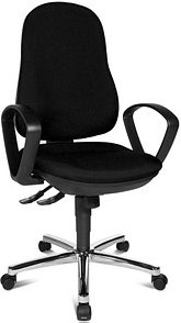Topstar Bürostuhl Syncro Steel, 8929 G20 Stoff schwarz, Gestell chrom