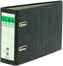 ELBA rado A5 quer Ordner schwarz marmoriert Karton 7,5 cm DIN A5 quer