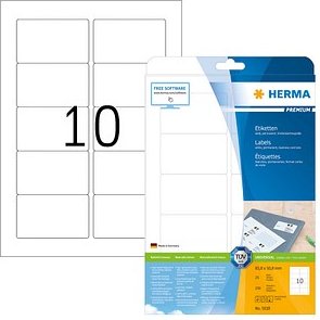 250 HERMA Etiketten 5028 weiß 83,8 x 50,8 mm