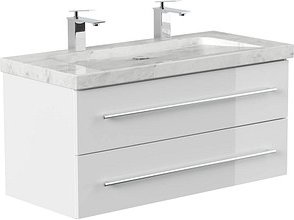 Thumbnail - POSSEIK Waschbecken mit Unterschrank WHITE YAMO 100 weiß glanz 100,0 x 45,0 x 50,0 cm