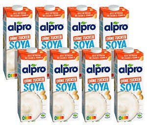 alpro® ohne Zucker Sojadrink 8x 1,0 l