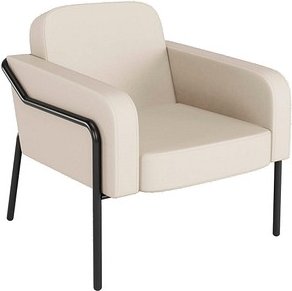 medso powered by PAPERFLOW Sessel MEDSO L Rund creme schwarz Kunstleder, 1 St.