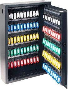 Thumbnail - pavo Schlüsseltresor grau mit 100 Haken, Elektronikschloss, 41,0 x 12,0 x 60,0 cm, 1 St.