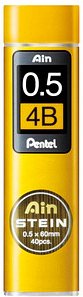 Pentel Ain Stein C275 Feinminen-Bleistiftminen schwarz 4B 0,5 mm, 40 St.