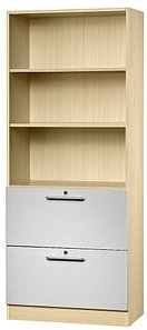 Thumbnail - HAMMERBACHER Regalschrank 7300 RE, V7300/3/S/RE ahorn, silber 80,0 x 42,0 x 200,4 cm