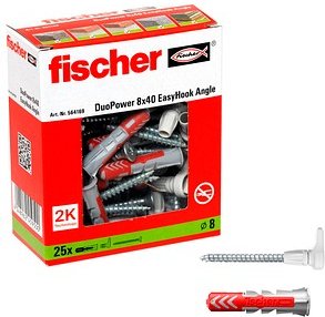 Thumbnail - fischer EasyHook Angle - DuoPower 8x40 2K 564169 Dübel mit Schrauben, 25 St.