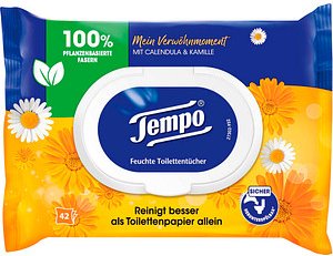 Tempo Feuchtes Toilettenpapier Mein Verwöhnmoment 1-lagig, 42 Tücher