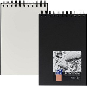 OXFORD Skizzenbuch Sketchbook DIN A5 blanko, schwarz Hardcover 50 Seiten, 1 St.