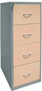 Gürkan Hängeregistraturschrank silber, ahorn 4 Schubladen 40,0 x 62,0 x 132,0 cm, 1 St.